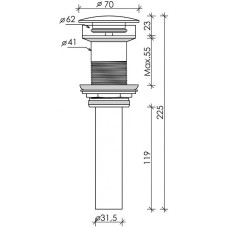 Донный клапан для раковины Ceramica Nova CN2000MDB click-clack Темно-коричневый матовый