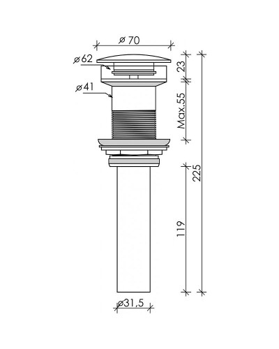 Донный клапан для раковины Ceramica Nova CN2000MLG click-clack Зеленый матовый