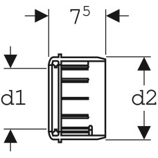 Переходная муфта Geberit PE 367.928.16.1 Черная