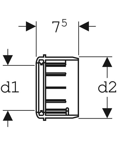 Переходная муфта Geberit PE 367.928.16.1 Черная
