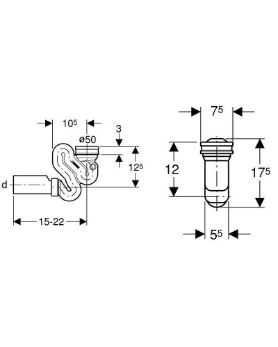 Сифон для писсуара Geberit 152.942.11.1 Белый