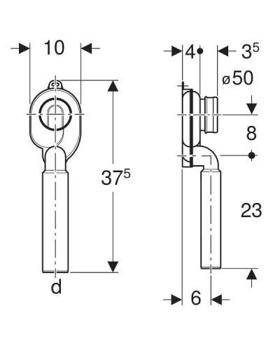 Сифон для писсуара Geberit 152.951.11.1 Белый
