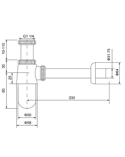 Сифон для раковины Timo 960/03L Черный