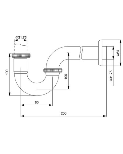 Сифон для раковины Timo 961/03L Черный