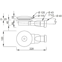 Сифон для душевого поддона Jacob Delafon 120 E78168-CP Хром Серый