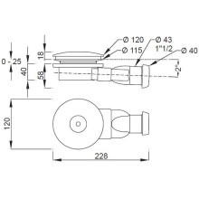 Сифон для душевого поддона Jacob Delafon 120 E78168-CP Хром Серый