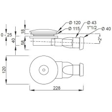 Сифон для душевого поддона Jacob Delafon 120 E78168-CP Хром Серый
