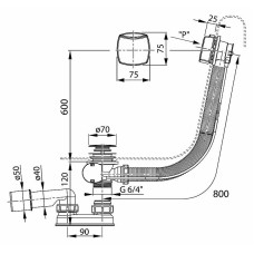 Слив-перелив Ravak X01506 полуавтомат Хром