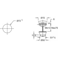 Донный клапан Jacob Delafon E78263-00 Белый глянец