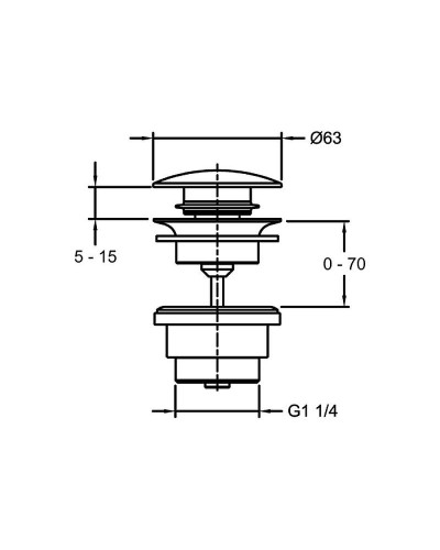 Донный клапан Jacob Delafon E30536-BL click-clack Черный матовый