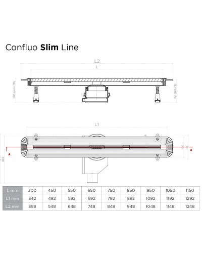 Душевой лоток Pestan Confluo Slim Line 750+ 13100028 с решеткой Хром матовый