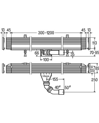 Душевой лоток Viega Advantix Vario Wall 4968.10 736736 без решетки