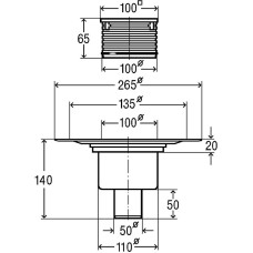 Душевой трап Viega Trap 4926 556914 с решеткой Нержавеющая сталь