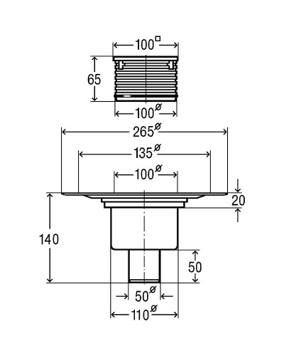 Душевой трап Viega Trap 4926 556914 с решеткой Нержавеющая сталь