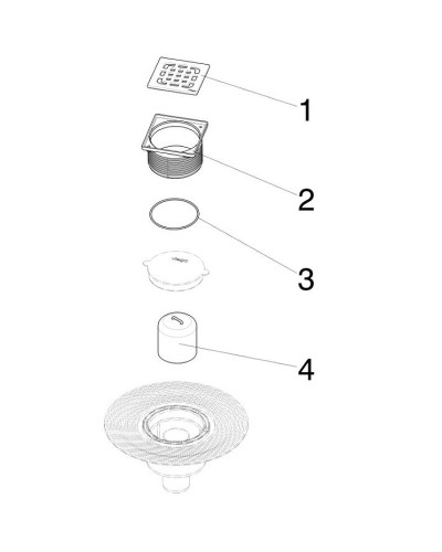 Душевой трап Viega Trap 4926 556914 с решеткой Нержавеющая сталь