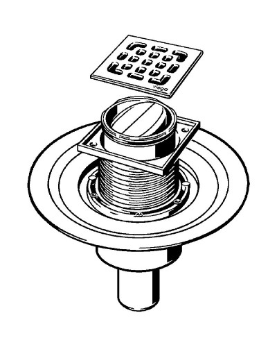 Душевой трап Viega Trap 4936.3 583224 с решеткой Нержавеющая сталь