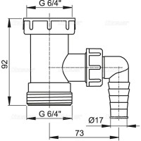 Переходник для сифона Alcaplast A30 со штуцером 6/4