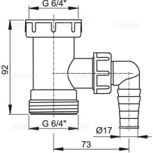 Переходник для сифона Alcaplast A30 со штуцером 6/4