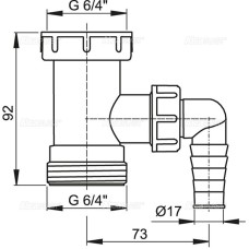 Переходник для сифона Alcaplast A30 со штуцером 6/4