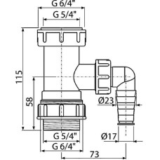 Переходник для сифона Alcaplast A300 со штуцером 5/4