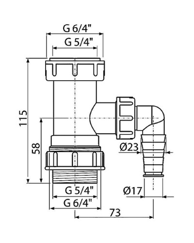 Переходник для сифона Alcaplast A300 со штуцером 5/4