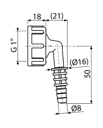 Штуцер для сифона Alcaplast P0049-ND 5/4
