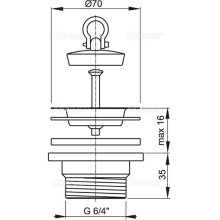 Выпуск для кухонной мойки Alcaplast A33 Нержавеющая сталь