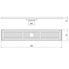 Душевой лоток Bronze de Luxe 500мм 80522BR Бронза