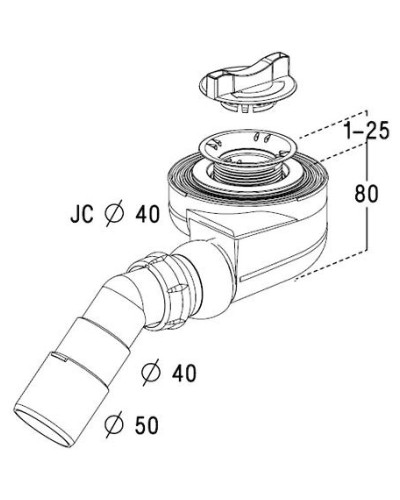 Сифон для душевого поддона Radaway 5SK1 Белый