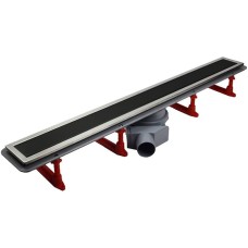 Душевой лоток Pestan Confluo Premium Line 950 Black Glass 13000351 с двухсторонней решеткой Хром матовый Черный глянецевый