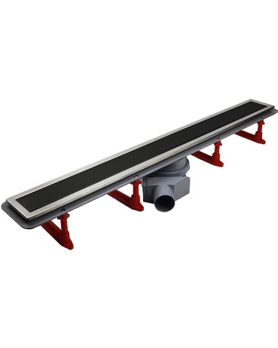 Душевой лоток Pestan Confluo Premium Line 950 Black Glass 13000351 с двухсторонней решеткой Хром матовый Черный глянецевый