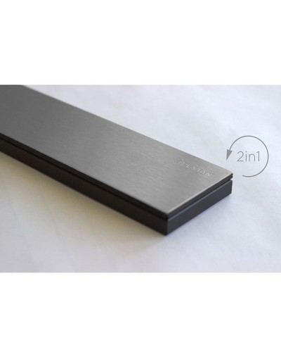 Душевой лоток Pestan Confluo Premium Line 950 Black Glass 13000351 с двухсторонней решеткой Хром матовый Черный глянецевый