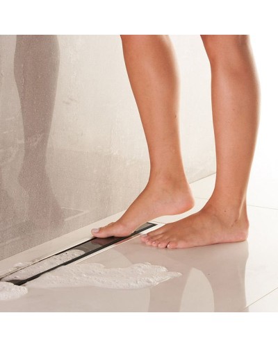 Душевой лоток Pestan Confluo Premium Line 950 Black Glass 13000351 с двухсторонней решеткой Хром матовый Черный глянецевый