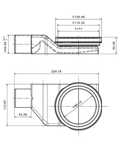 Душевой лоток Pestan Confluo Premium Line 950 Black Glass 13000351 с двухсторонней решеткой Хром матовый Черный глянецевый