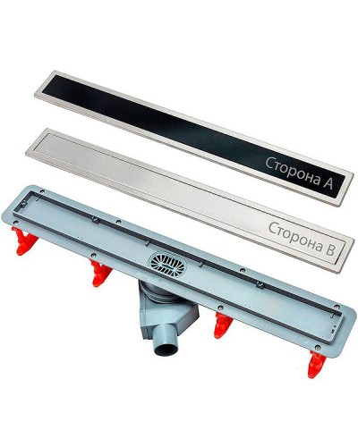 Душевой лоток Pestan Confluo Premium Line 950 Black Glass 13000351 с двухсторонней решеткой Хром матовый Черный глянецевый