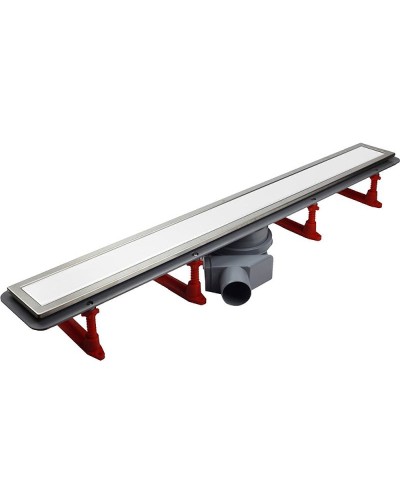 Душевой лоток Pestan Confluo Premium Line 950 White Glass 13000352 с двухсторонней решеткой Хром матовый Белый глянцевый