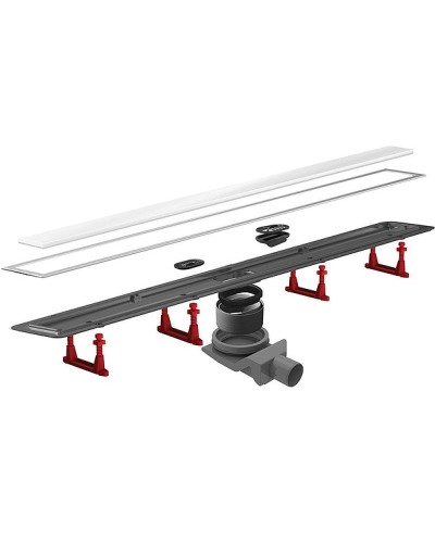 Душевой лоток Pestan Confluo Premium Line 950 White Glass 13000352 с двухсторонней решеткой Хром матовый Белый глянцевый