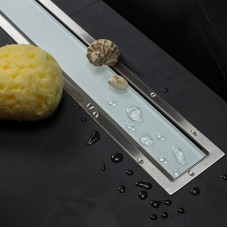 Душевой лоток Pestan Confluo Premium Line 950 White Glass 13000352 с двухсторонней решеткой Хром матовый Белый глянцевый