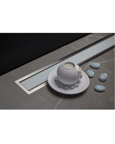 Душевой лоток Pestan Confluo Premium Line 950 White Glass 13000352 с двухсторонней решеткой Хром матовый Белый глянцевый