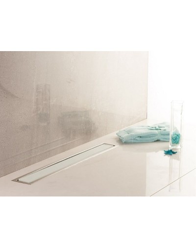 Душевой лоток Pestan Confluo Premium Line 950 White Glass 13000352 с двухсторонней решеткой Хром матовый Белый глянцевый