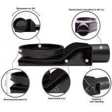 Душевой лоток Pestan Confluo Premium Line 550 Black Glass Gold 13100115 с решеткой Черный глянцевый Золото глянцевое