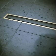 Душевой лоток Pestan Confluo Premium Line 850 Black Glass Gold 13100118 с решеткой Черный глянцевый Золото глянцевое