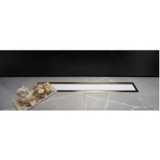 Душевой лоток Pestan Confluo Premium Line 950 White Glass Gold 13100126 с решеткой Белый глянцевый Золото глянцевое