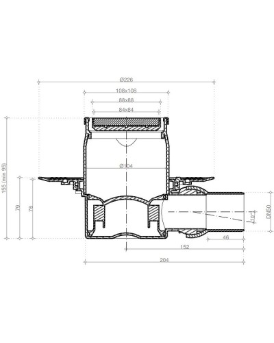 Душевой трап Pestan Confluo Standard 13702562 с двухсторонней решеткой Хром глянцевый / полая под плитку