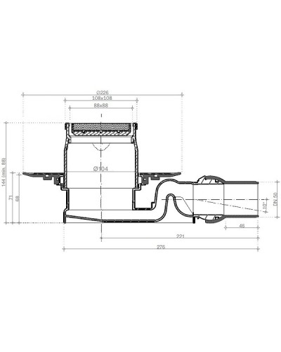 Душевой трап Pestan Confluo Standard 13702565 с двухсторонней решеткой Хром глянцевый / полая под плитку