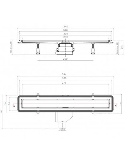 Душевой лоток Pestan Confluo Premium Line 300 White Glass Gold 13100119 с решеткой Белый глянцевый Золото глянцевое