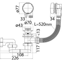Слив-перелив Cezares CZR-STP1-01 полуавтомат Хром