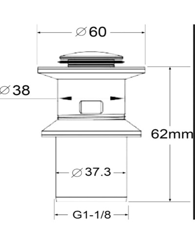 Донный клапан BelBagno BB-PCU-01-IN click-clack Сатин