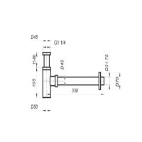 Сифон для раковины BelBagno BB-SMT2-NERO Черный матовый
