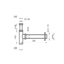 Сифон для раковины BelBagno BB-SMT2-NERO Черный матовый